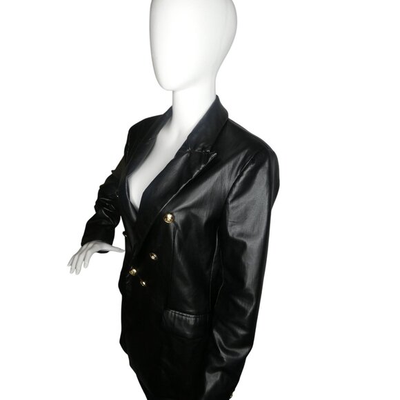 Truth Women's Faux Leather Jacket Black Size 10 - Picture 4 of 10